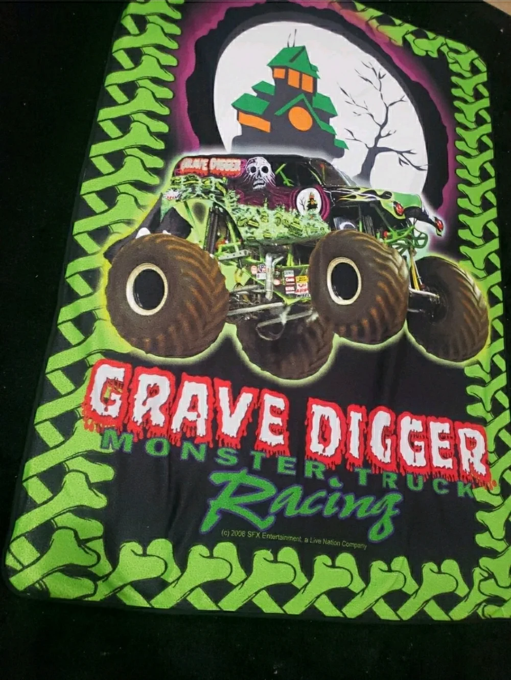 Grave Digger Monster Truck Racing Fleece Blanket 2006